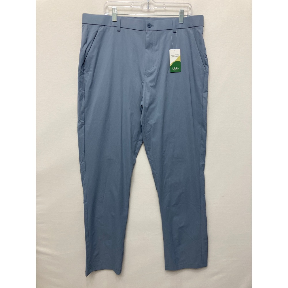 New Libin Performance Pants 38x32 Blue Golf Hiking Water Resistant UPF 50+